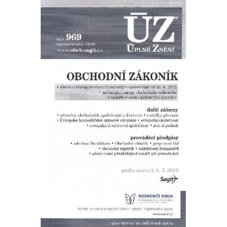 ÚZ č.969 Obchodní zákoník a související předpisy 2013
