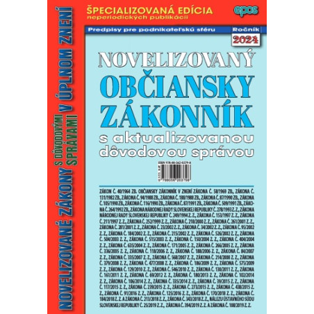 Novelizovaný Občiansky zákonník s aktualizovanou dôvodovou správou v úplnom znení