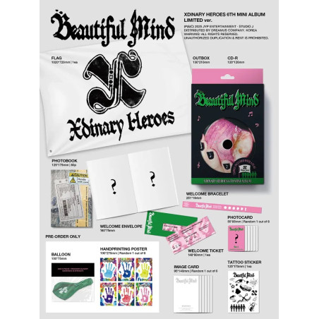 Xdinary Heroes: Beautiful Mind / Flag Photo Card(S) Tattoo Sticker(S) Poster(S)