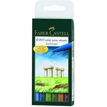 Faber-Castell PITT Artist Pen Brush - Landscape 6 ks