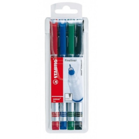 Sada linerov - STABILO SENSOR F - soft - 4 pack