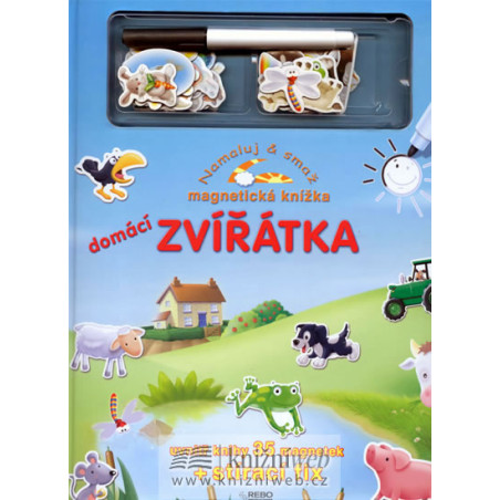Domácí zvířátka - Namaluj a smaž - magnetická knížka