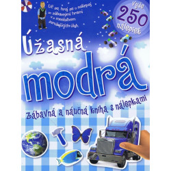 Úžasná modrá zábavná a náučná kniha s nálepkami