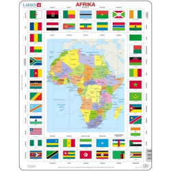 Puzzle MAXI - Mapa Afriky + vlajky(70 dílků)