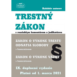 Trestný zákon s komentárom a judikatúrou platný od 1.marca 2021