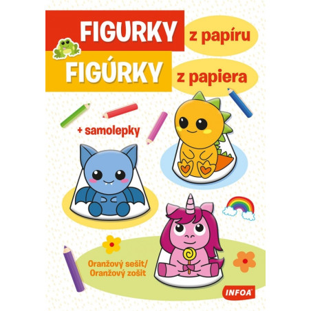 Figúrky z papiera - oranžový zošit