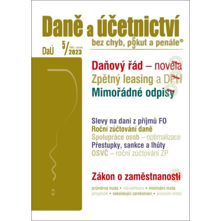 DaÚ 5/2023 Daně a účetnictví bez chyb, pokut a penále