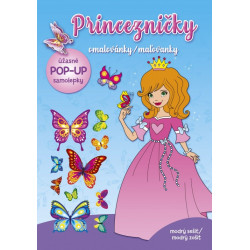 Princezničky maľovanky modrý zošit (+ pop-up samolepky)