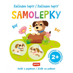 Začínam lepiť samolepky - Zošit so psíkom