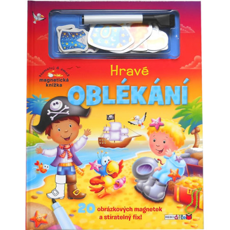 Hravé oblékání - Namaluj a smaž (20 obrázkových magnetek a stíratelný fix)