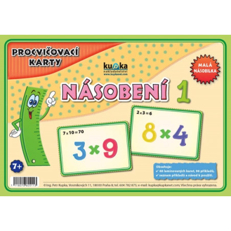 Procvičovací karty - násobení 1 - malá násobilka