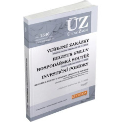 ÚZ 1546 Veřejné zakázky, Ochrana hospodářské soutěže, Veřejná podpora, Investiční pobídky, Registr smluv