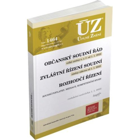 ÚZ 1464 Občanský soudní řád, Zvláštní řízení soudní, Rozhodčí řízení, Soudní poplatky, Mediace