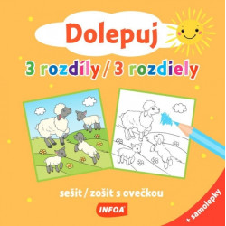 Dolepuj 3 rozdiely - zošit s ovečkou + samolepky