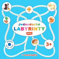 Jednoduché labyrinty - modrý zošit + samolepky