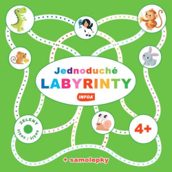 Jednoduché labyrinty - zelený sešit + samolepky