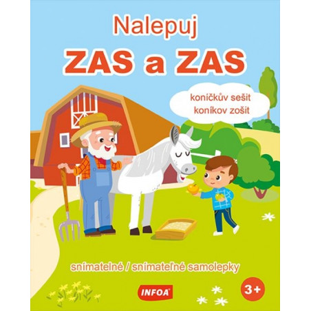 Nalepuj zas a zas - koníkov zošit - snímatelné samolepky