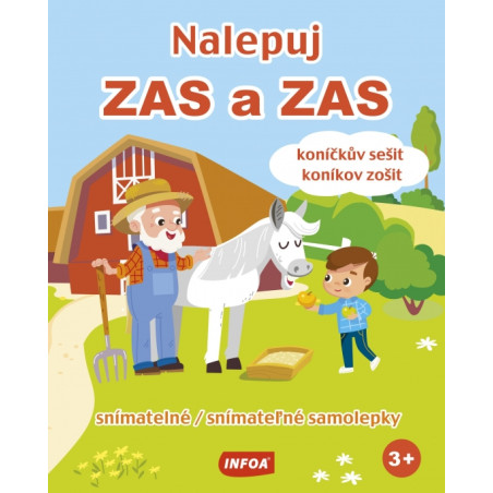 Nalepuj zas a zas - koníkov zošit - snímatelné samolepky