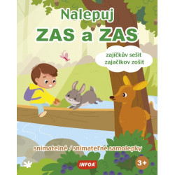 Nalepuj zas a zas - zajačikov zošit - snímatelné samolepky