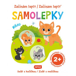 Začínam lepiť samolepky - Zošit s mačičkou