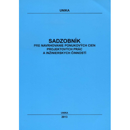 Sadzobník pre navrhovanie ponukových cien projektových prác a inžinierskych činností