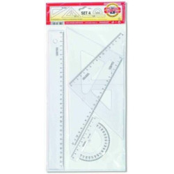 KOH-I-NOOR Rýsovací souprava 4 pravítek velká