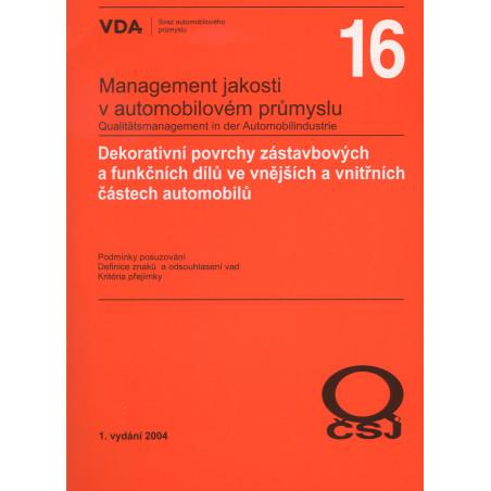 Management jakosti v automobilovém průmyslu VDA 16